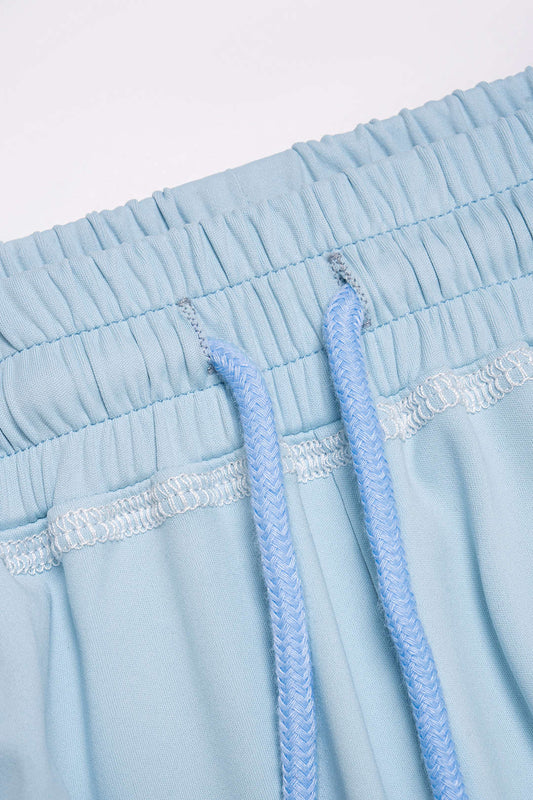 Solid U-Neck Tank Top And Wide Leg Pants Set