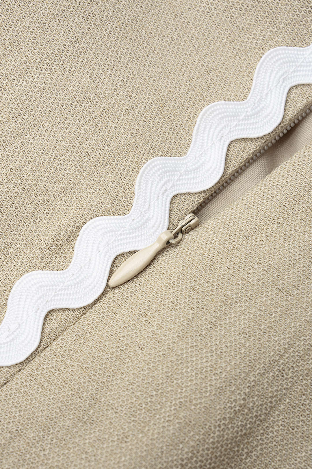 Linen Contrast Binding High Waist Skirt