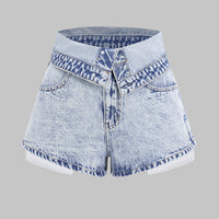 Denim High Waist Wide Leg Shorts