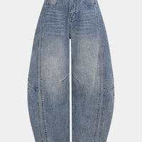 Denim Pocket Barrel Jeans