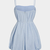 Tie-Up Zipper Sleeveless Romper