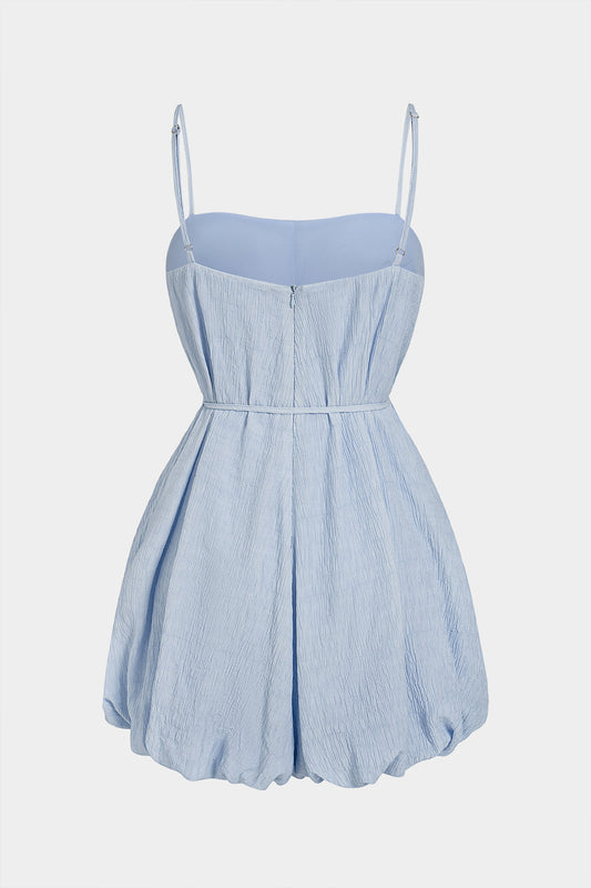 Tie-Up Zipper Sleeveless Romper