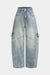 Denim Pocket High Waist Wide Leg Jeans