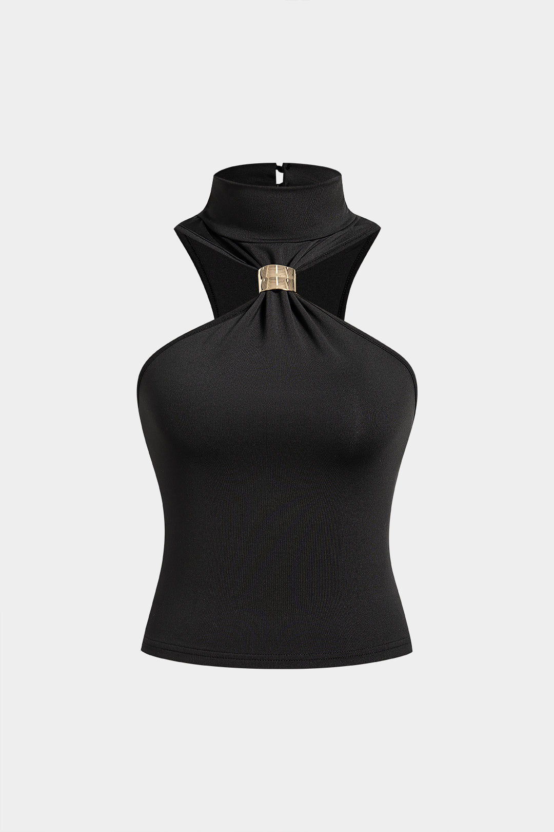 Mock Neck Metallic Tank Top