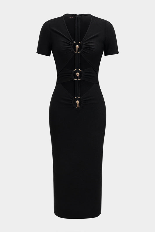Riviera Metallic Cut-Out Maxi Dress