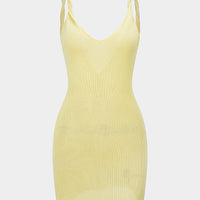 Knit Twist Knot Backless Slip Sleeveless Dress