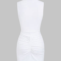 Tie Front V-Neck Cut Out Sleeveless Mini Dress