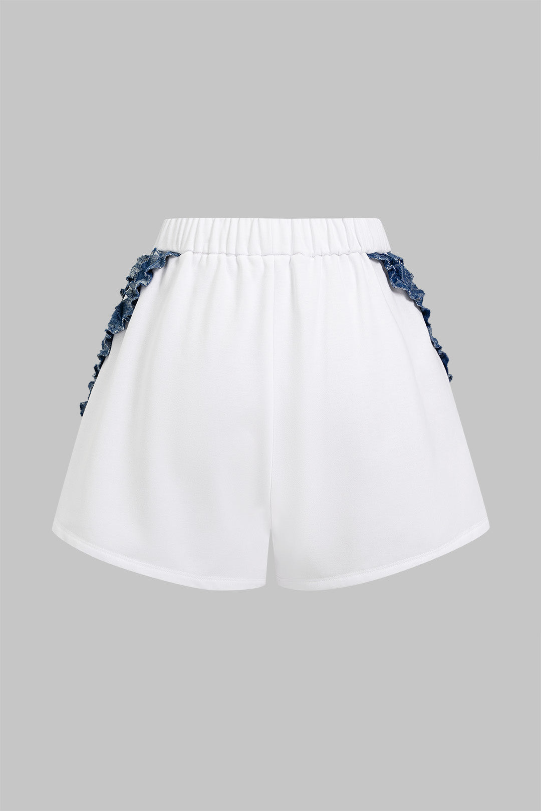 Patchwork Denim Drawstring Shorts