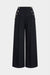 Solid Button High Waist Straight Leg Pants