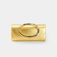 Metallic Faux Leather Clutch Bag