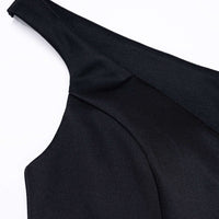 Solid V-Neck Ruched Sleeveless Mini Dress