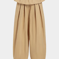 Solid Ruched Balloon Pants