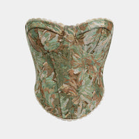 Floral Print Tie Back Corset Tube Top