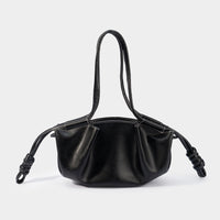 Faux Leather Ruched Shoulder Bag