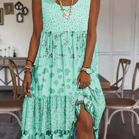 Luna Boho Patchwork Midi Dress