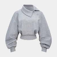 Asymmetrical Waist-Cinching Sweatshirt