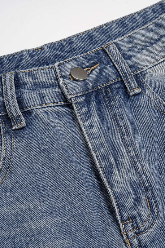 Denim Pocket Barrel Jeans