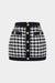 Houndstooth Print Button High Waist Skirt