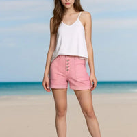 Lila Vintage Denim Stretch Shorts
