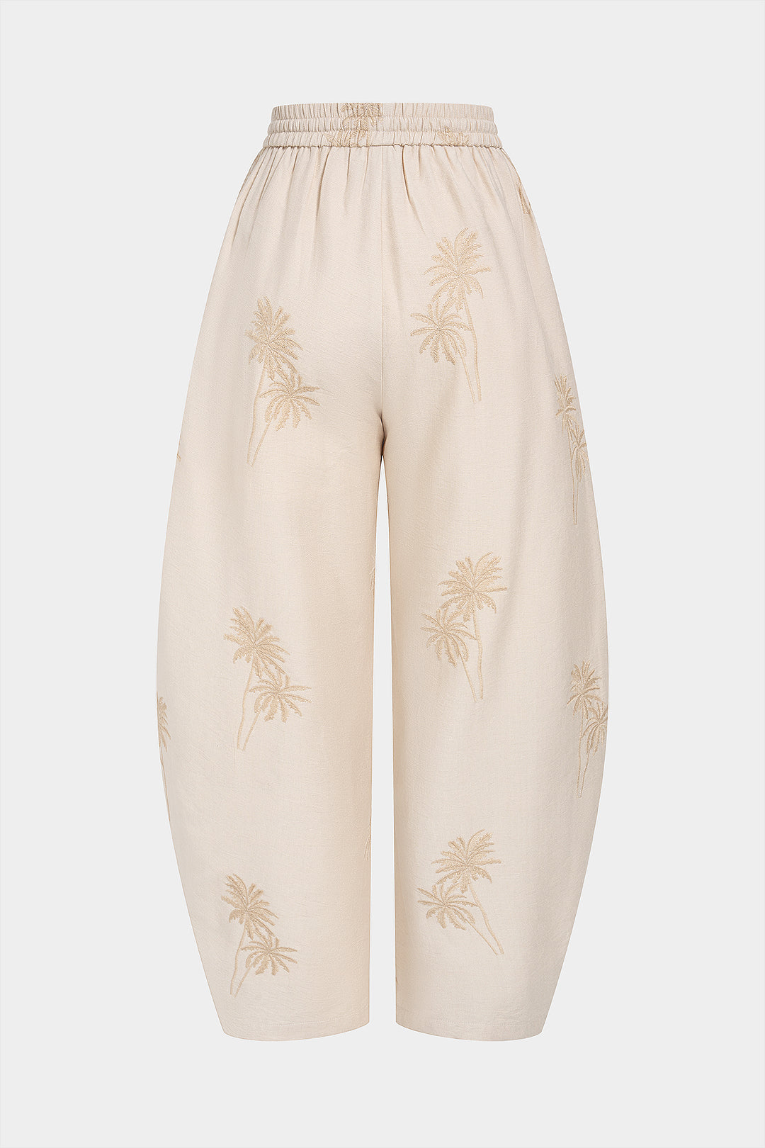 Embroidery Drawstring Wide Leg Pants