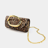 Metallic Faux Leather Clutch Bag