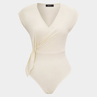 V-Neck Tie-Up Short Sleeve Bodysuit