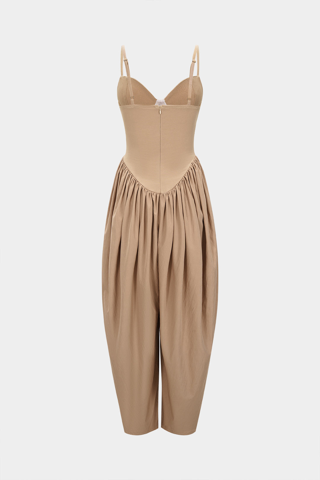 Solid Corset Ruched Slip Sleeveless Jumpsuit