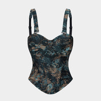 Floral Print Jacquard Slip Cami Top