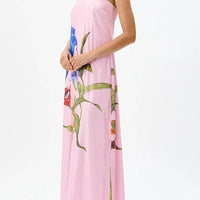 Special Night Sequin Floral Print Off Shoulder A-line Maxi Dress