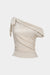 Tie-Up One Shoulder Asymmetric Ruched Sleeveless Cami Top