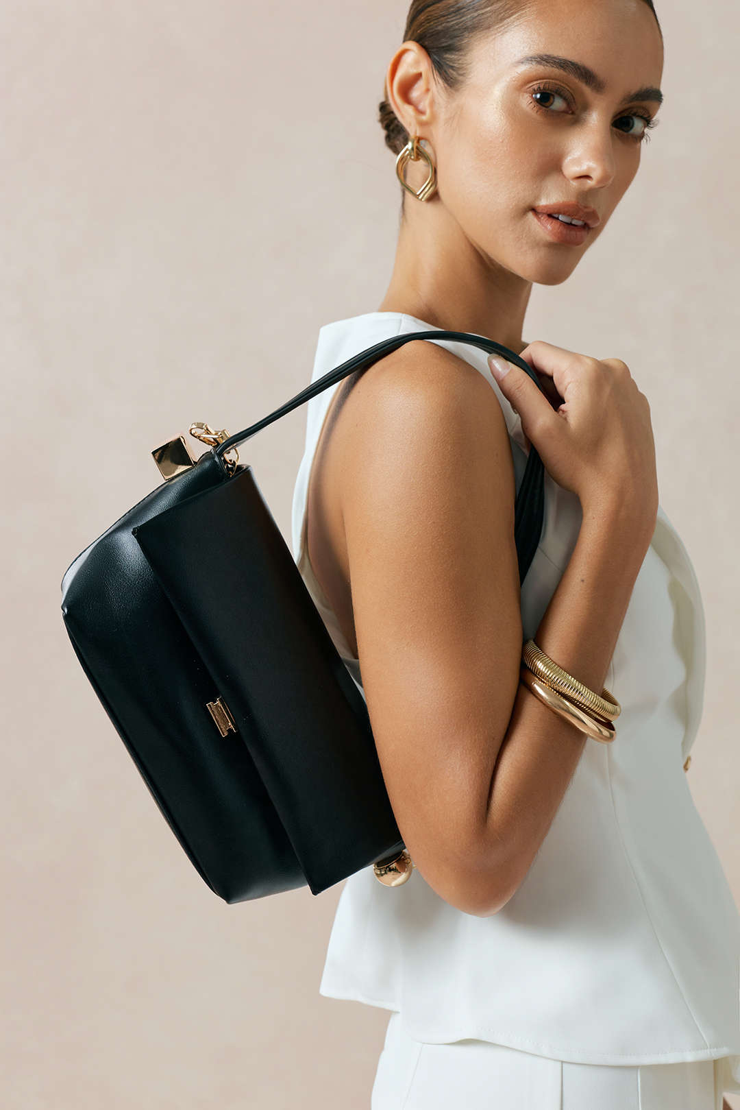 Faux Leather Shoulder Bag