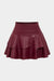 Solid Faux Leather Asymmetrical Skirt