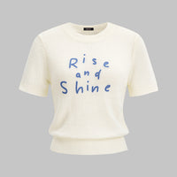 Knit Embroidery Round Neck Short Sleeve Top