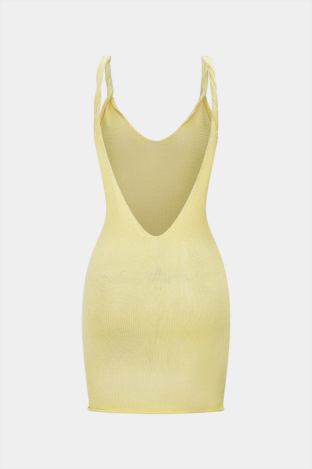 Knit Twist Knot Backless Slip Sleeveless Dress