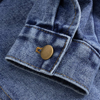 Denim Contrast Button Frayed Jacket