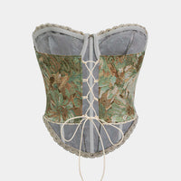 Floral Print Tie Back Corset Tube Top