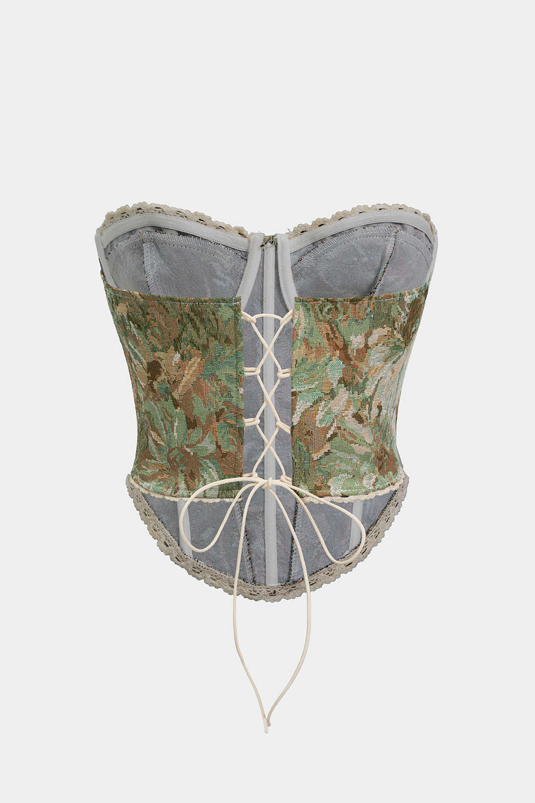 Floral Print Tie Back Corset Tube Top
