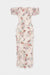 Floral Print Chiffon Patchwork Mesh Off Shoulder Ruffle Sleeveless Maxi Dress