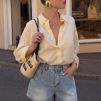 Denim High Waist Wide Leg Shorts