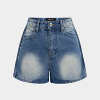 Denim Button Pocket Shorts