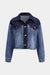 Denim Contrast Button Frayed Jacket
