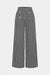 Houndstooth Print High Waist Button Wide Leg Pants