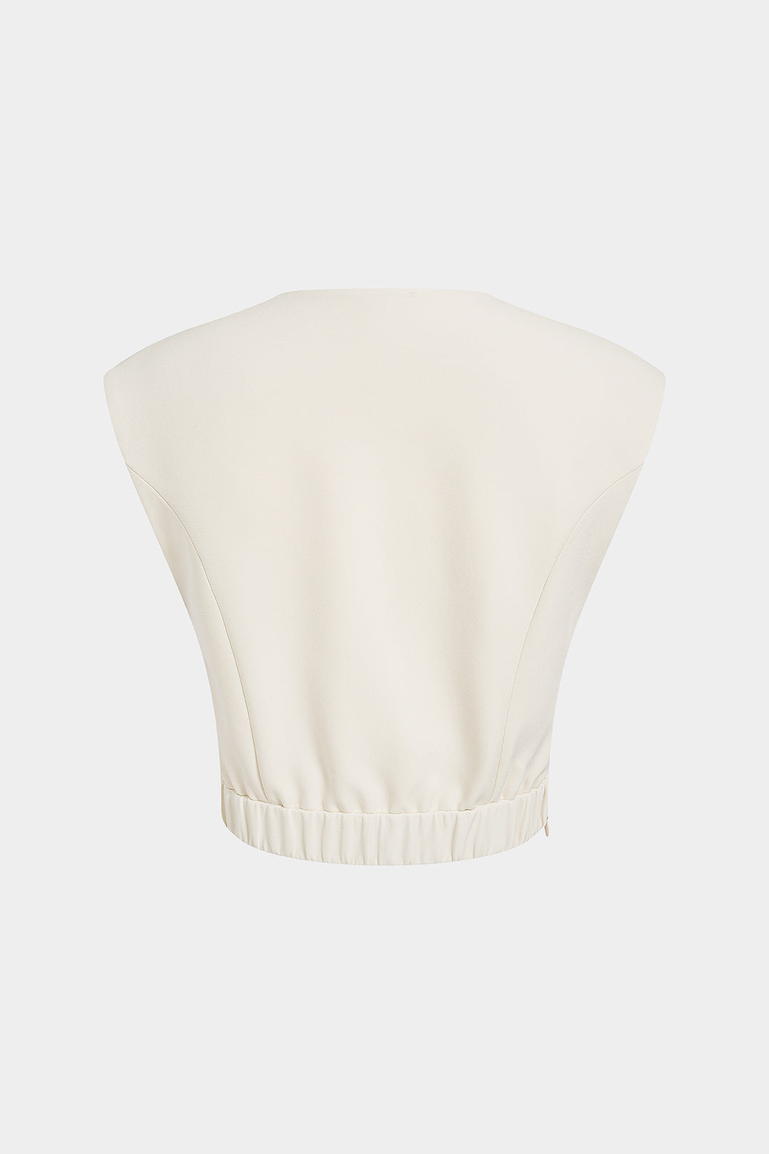 Metallic Buckle Round Neck Cut Out Top