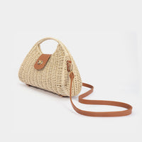 Woven Button Tote Bag