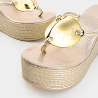 Metallic Ring Toe Sandals