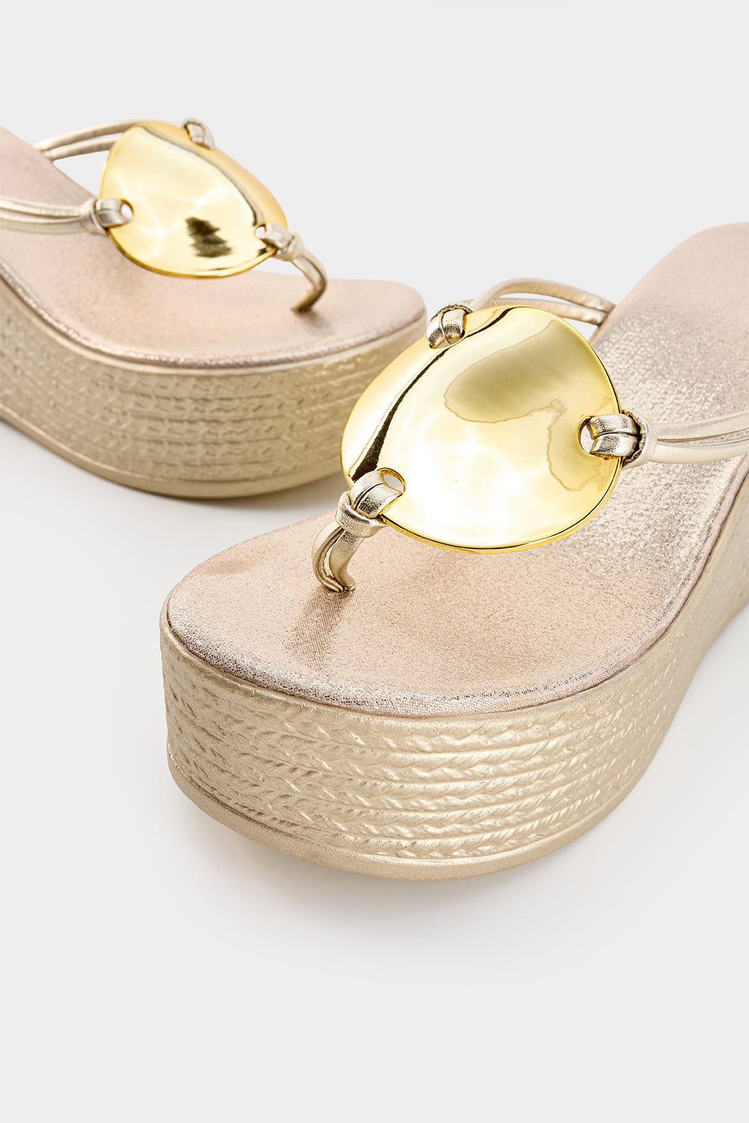 Metallic Ring Toe Sandals