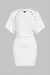 Metallic Round Neck Short Sleeve Mini Dress
