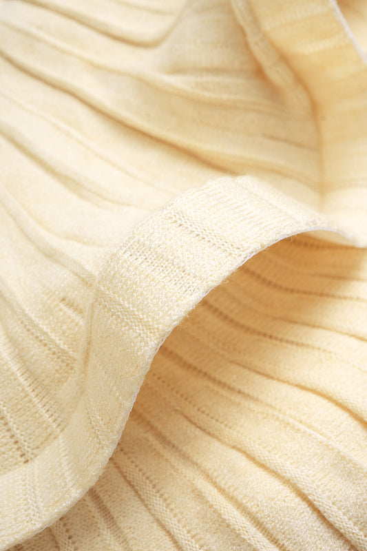 Knit Contrast Ruffle Ribbed Tank Top