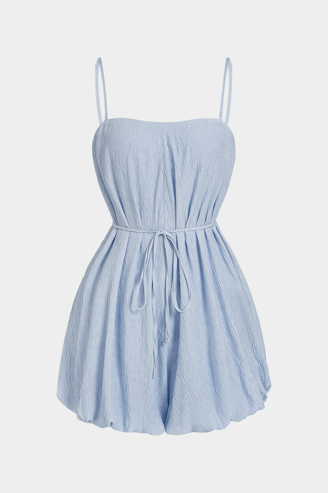 Tie-Up Zipper Sleeveless Romper