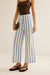 Stripes Print Linen Wide Leg Pants